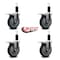 Service Caster 5'' Thermoplastic Rubber Swivel 1-1/4'' Expanding Stem Caster Set Total Lock Brake, 4PK SCC-EXTTL20S514-TPRB-114-4 - alternate 3